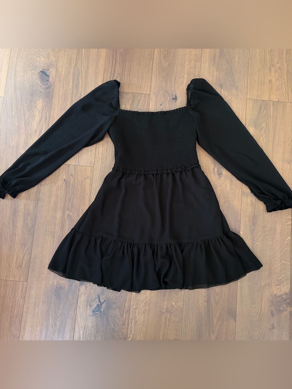 Aritzia Tempest Dress Black Puff Sleeve Mini